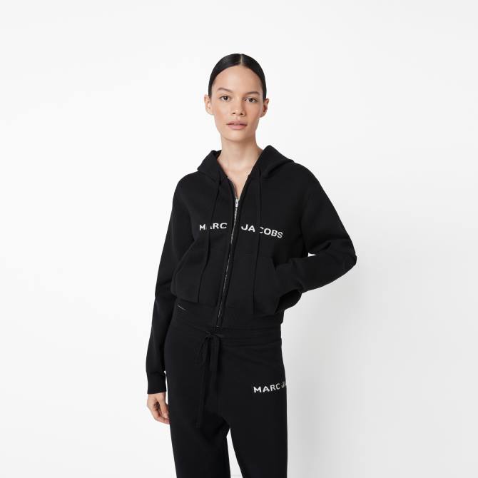 HN66534 Marc Jacobs skraćena majica s kapuljačom s patentnim zatvaračem